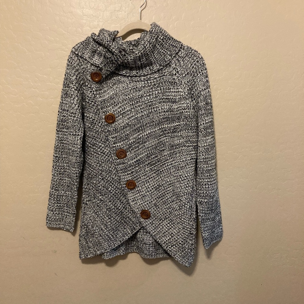 GRECERELLE Size Large Cowl Neck Asymmetric Sweater Pullover